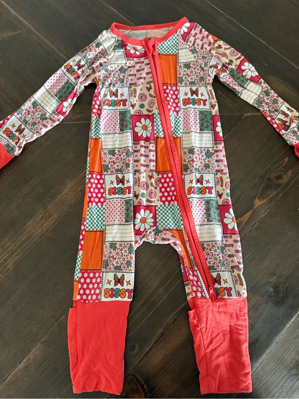 Sassy Sweet Boutique Bamboo Patchwork Sissy Footie Size 2T
